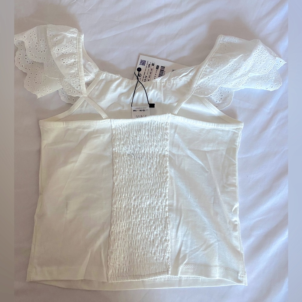 NWT Zara White Top Girls Size:13-14 - Picture 2 of 5